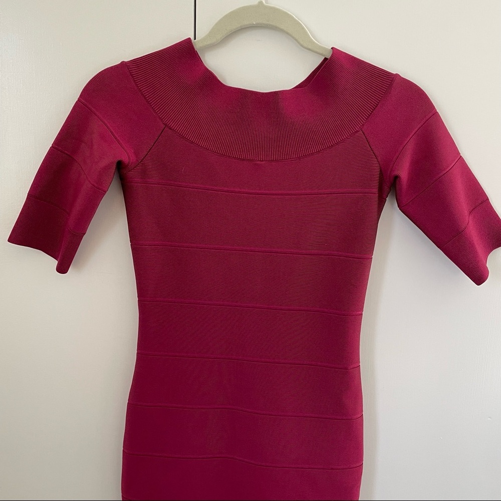 NWT Herve Leger Raspberry Dress - Picture 4 of 16